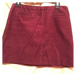 Burgundy corduroy mini skirt